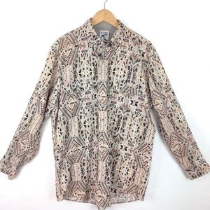 VINTAGE ROPER Aztec Tribal Print Western Shirt